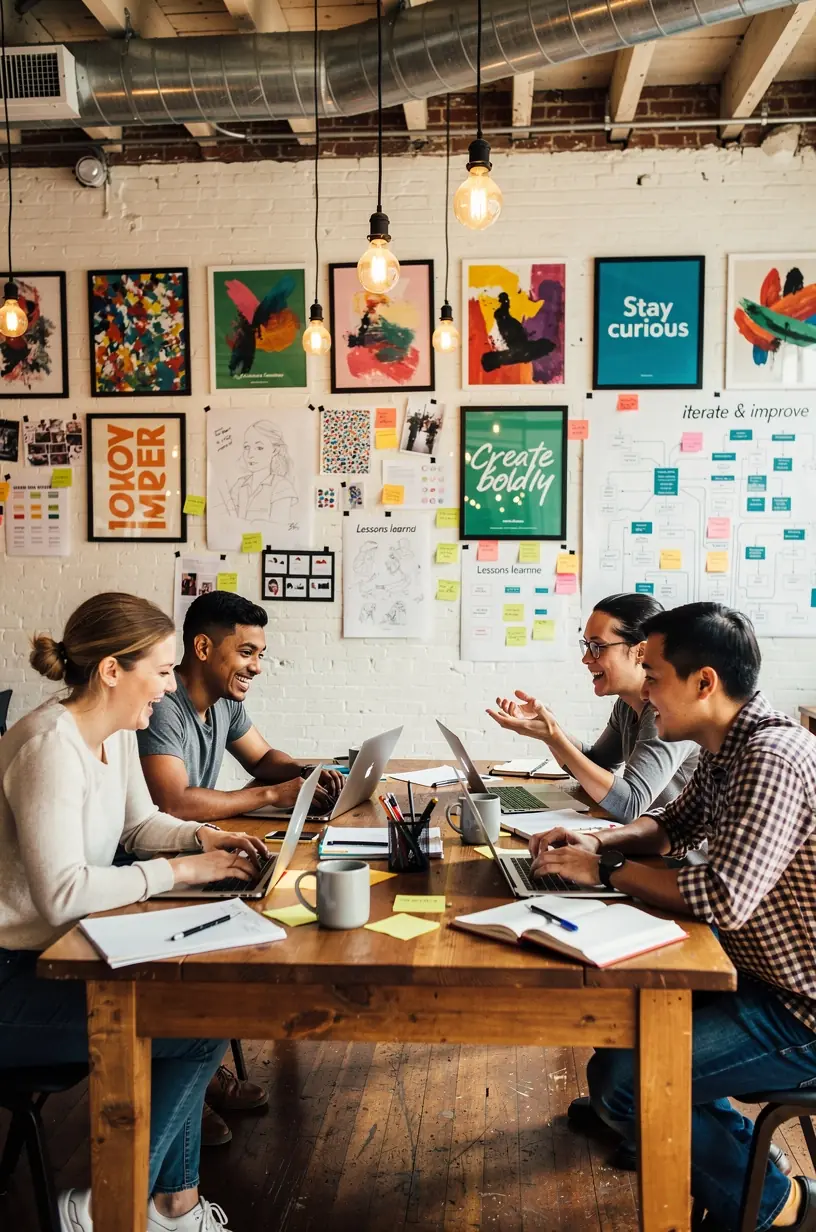 Team members collaborating effectively in a modern workspace.